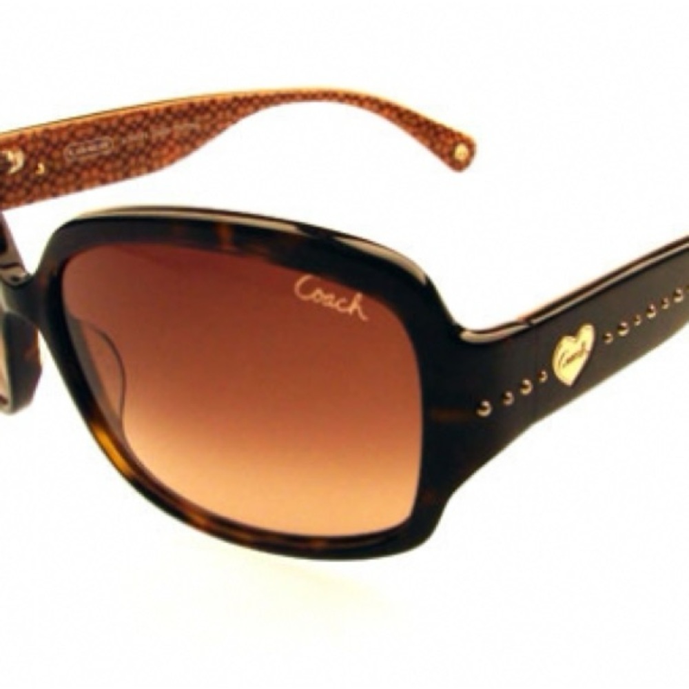 Coach Women's Brown Sunglasses with Gold Accents